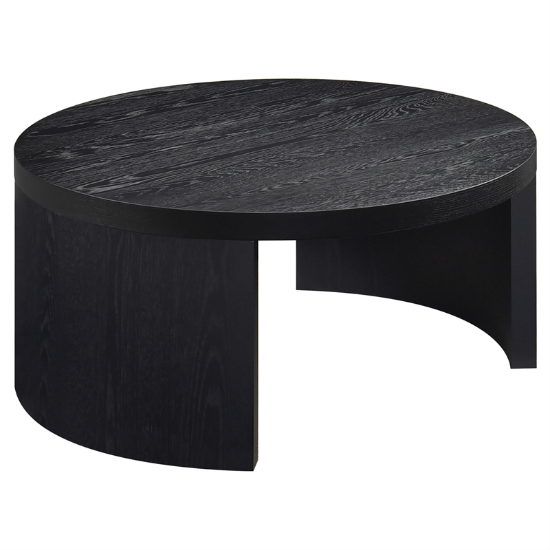 Pemberly Row 2-Piece Wood Occasional Coffee Table Set in Black