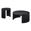 Pemberly Row 2-Piece Wood Occasional Coffee Table Set in Black
