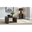 Pemberly Row 2-Piece Wood Occasional Coffee Table Set in Dark Walnut