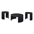 Pemberly Row 3-Piece Wood Occasional Coffee Table Set in Black