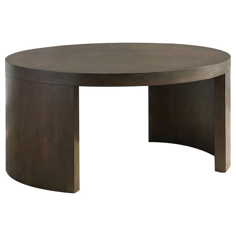 Pemberly Row 3-Piece Wood Occasional Coffee Table Set in Dark Walnut