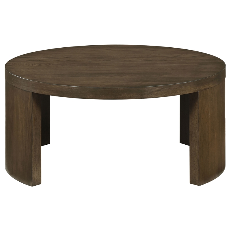 Pemberly Row 3-Piece Wood Occasional Coffee Table Set in Dark Walnut