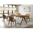 Pemberly Row 5-Piece Rectangular Wood Dining Set in Red Brown/Butterscotch