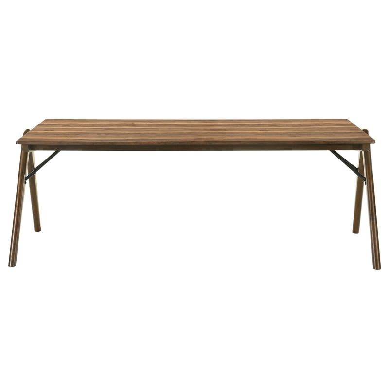 Pemberly Row 7-Piece Rectangular Wood Dining Set in Red Brown/Butterscotch