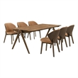 Pemberly Row 7-Piece Rectangular Wood Dining Set in Red Brown/Butterscotch