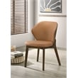 Pemberly Row 19'' Microfiber Dining Side Chair in Butterscotch/Red Brown