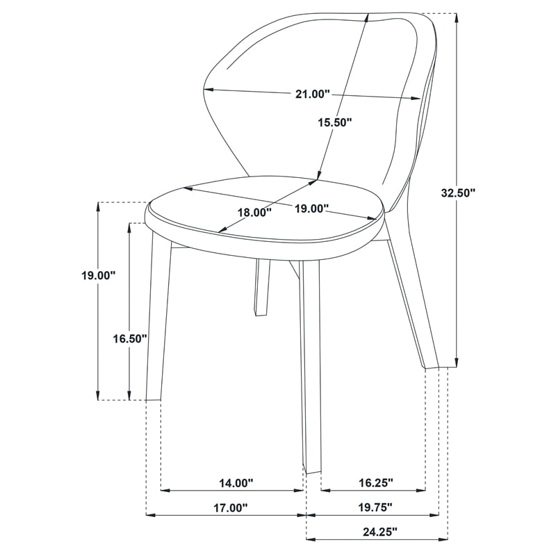 Pemberly Row 19'' Microfiber Dining Side Chair in Butterscotch/Red Brown