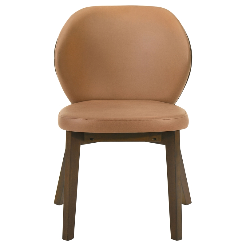 Pemberly Row 19'' Microfiber Dining Side Chair in Butterscotch/Red Brown