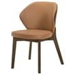 Pemberly Row 19'' Microfiber Dining Side Chair in Butterscotch/Red Brown
