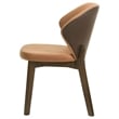 Pemberly Row 19'' Microfiber Dining Side Chair in Butterscotch/Red Brown