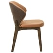 Pemberly Row 19'' Microfiber Dining Side Chair in Butterscotch/Red Brown