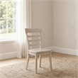 Pemberly Row 18.5'' Ladder Back Wood Dining Side Chair in Linen Beige