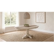 Pemberly Row Oval Farmhouse Wood Dining Table in Linen Beige