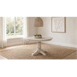 Pemberly Row Oval Farmhouse Wood Dining Table in Linen Beige