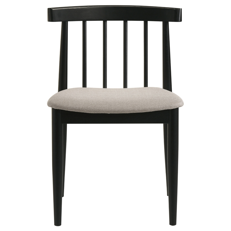 Pemberly Row 5-Piece Wood Dining Set with Spindle Chair in Wheat/Black