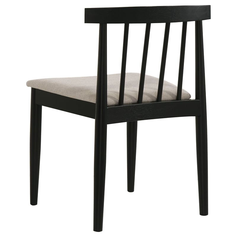 Pemberly Row 5-Piece Wood Dining Set with Spindle Chair in Wheat/Black