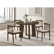 Pemberly Row 5-Piece Wood Dining Set with Spindle Chair in Wheat/Walnut