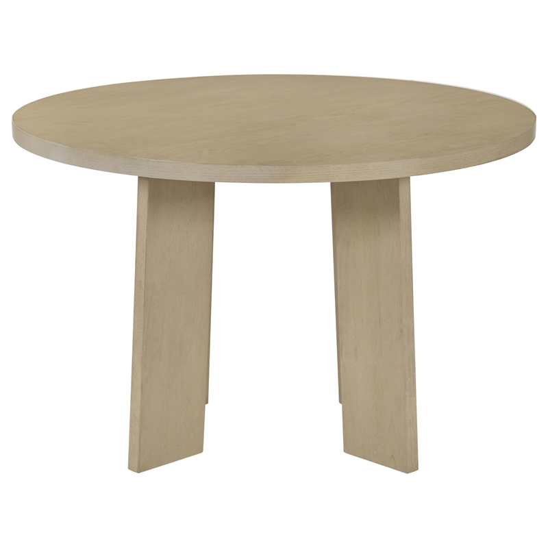 Pemberly Row 5-Piece Fabric and Wood Dining Set in Cream/Natural Oak