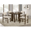 Pemberly Row 5-Piece Fabric and Wood Dining Set in Cream/Walnut