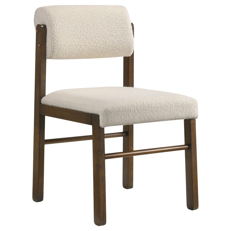 Pemberly Row 5-Piece Fabric and Wood Dining Set in Cream/Walnut