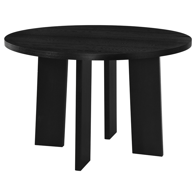 Pemberly Row 5-Piece Wood Dining Set with Spindle Back Chair in Black