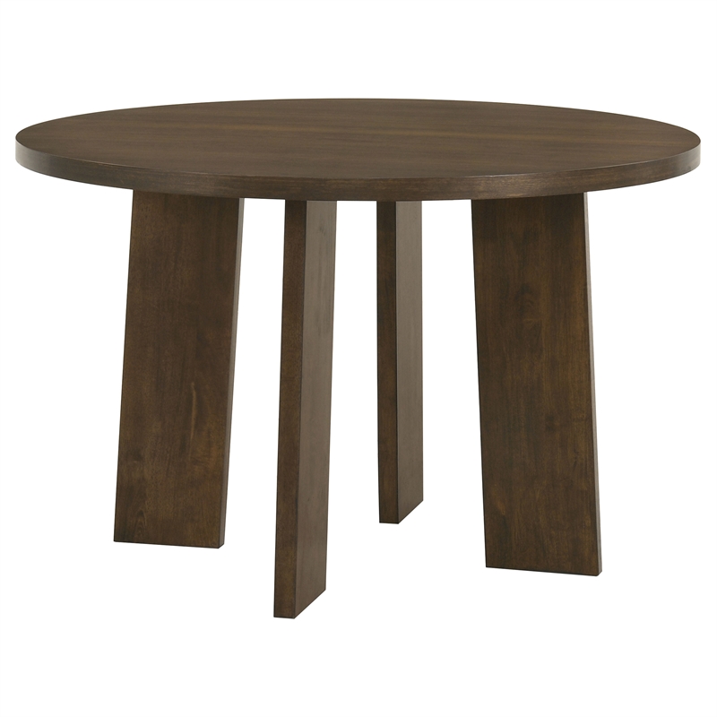 Pemberly Row 5-Piece Wood Dining Set with Spindle Back Chair in Walnut