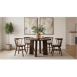 Pemberly Row 5-Piece Wood Dining Set with Spindle Back Chair in Walnut