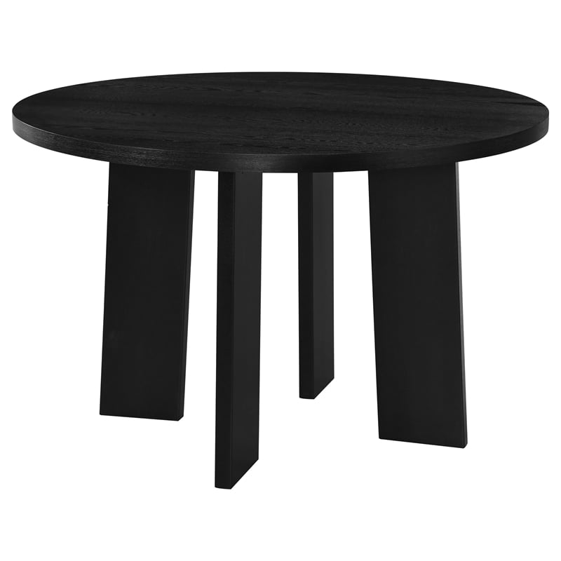 Pemberly Row 5-Piece Wood Dining Set with Tall Spindle Chair in Black