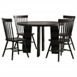 Pemberly Row 5-Piece Wood Dining Set with Tall Spindle Chair in Black