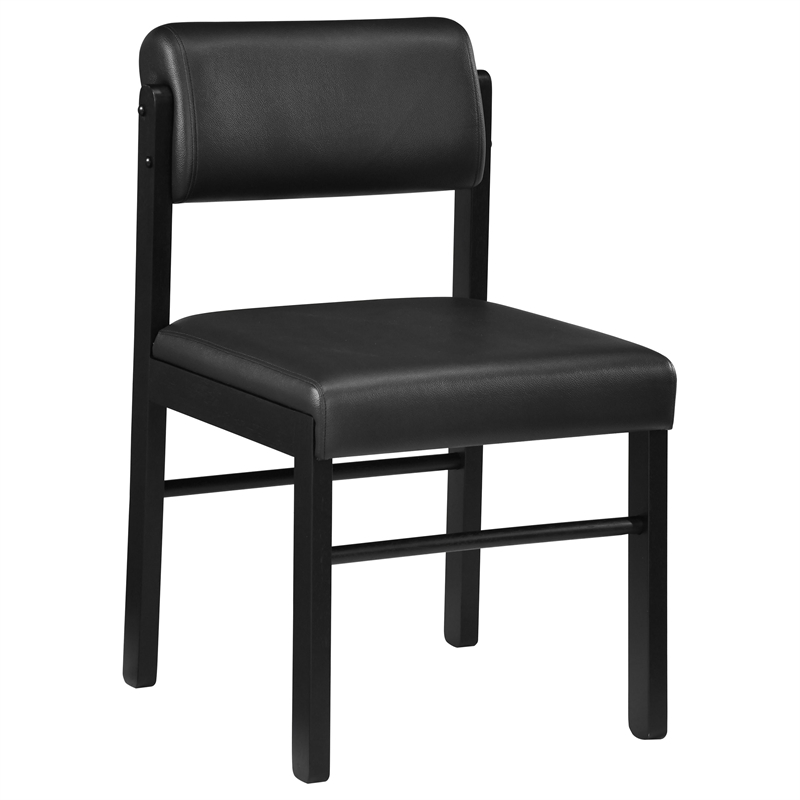 Pemberly Row 5-Piece Faux Leather and Wood Dining Set in Black