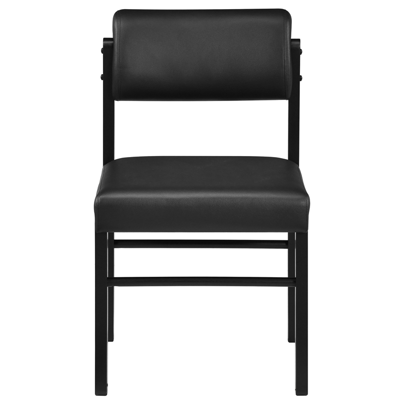 Pemberly Row 5-Piece Faux Leather and Wood Dining Set in Black