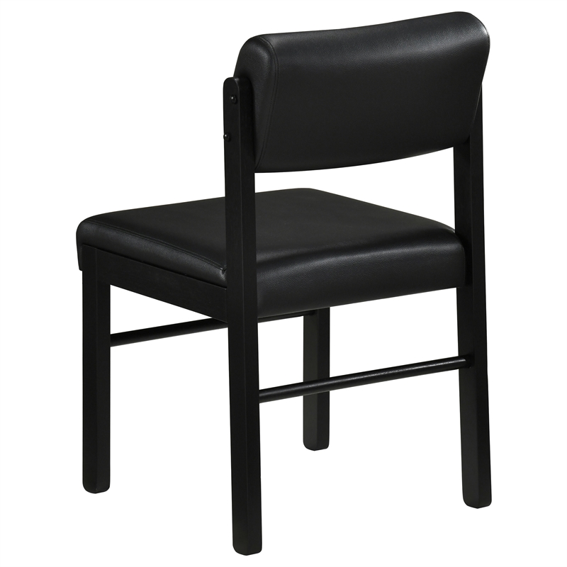 Pemberly Row 5-Piece Faux Leather and Wood Dining Set in Black