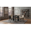 Pemberly Row 5-Piece Round Velvet and Wood Dining Set in Cream/Black