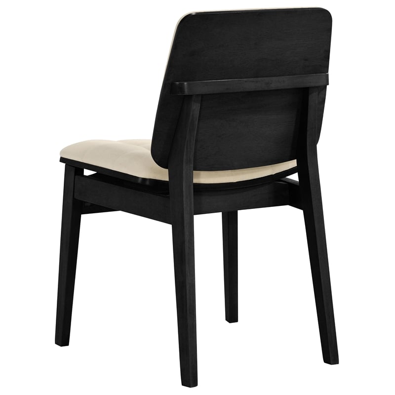 Pemberly Row 5-Piece Round Velvet and Wood Dining Set in Cream/Black
