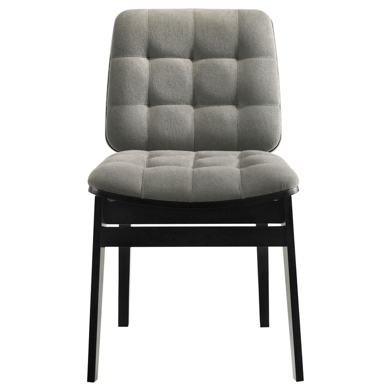 Pemberly Row 5-Piece Wood and Velvet Dining Set in Gray/Black