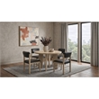 Pemberly Row 5-Piece Faux Leather and Wood Dining Set in Black/Natural Oak