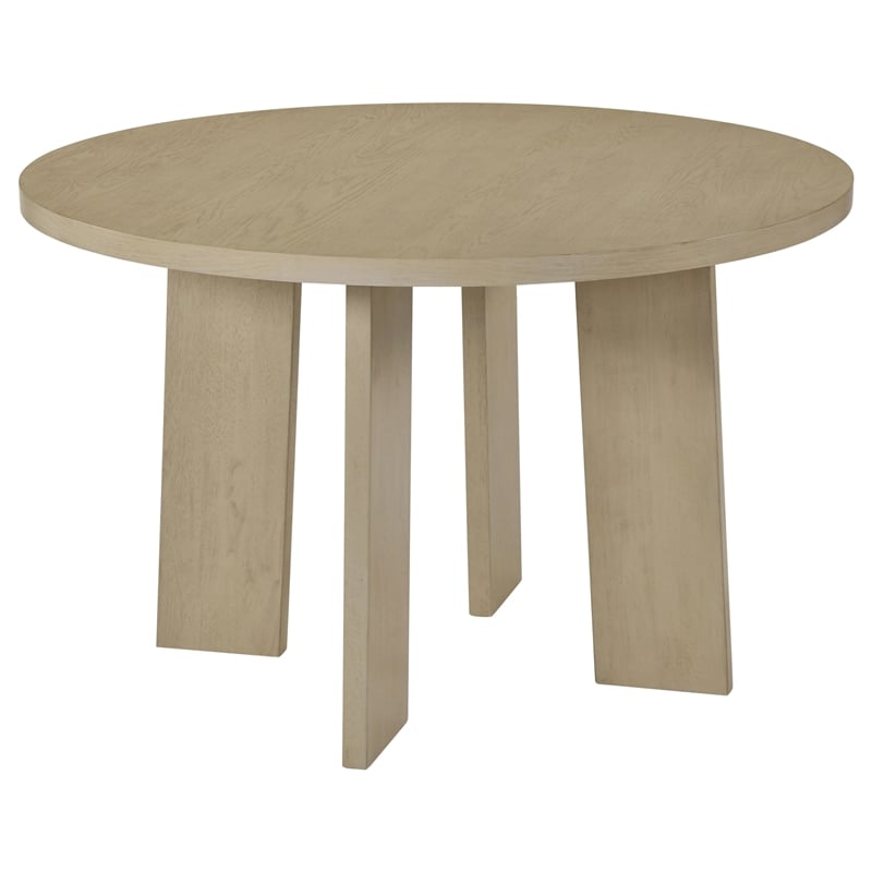 Pemberly Row 5-Piece Round Wood Dining Set in Cream/Natural Oak