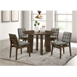 Pemberly Row 5-Piece Wood and Velvet Dining Set in Gray/Walnut