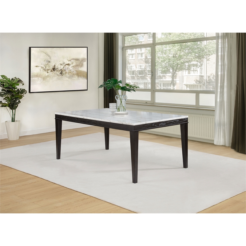 Pemberly Row 72-Inch Rectangular Wood Dining Table in Coffee Bean/White