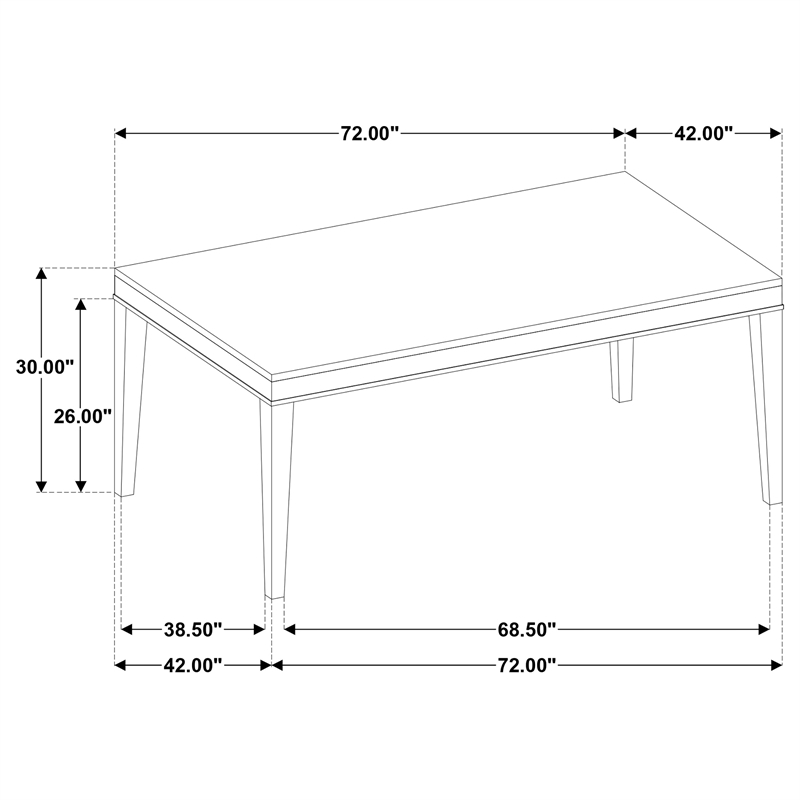 Pemberly Row 72-Inch Rectangular Wood Dining Table in Coffee Bean/White