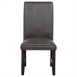 Pemberly Row 19'' Faux Leather Upholstered Dining Side Chair in Dark Gray