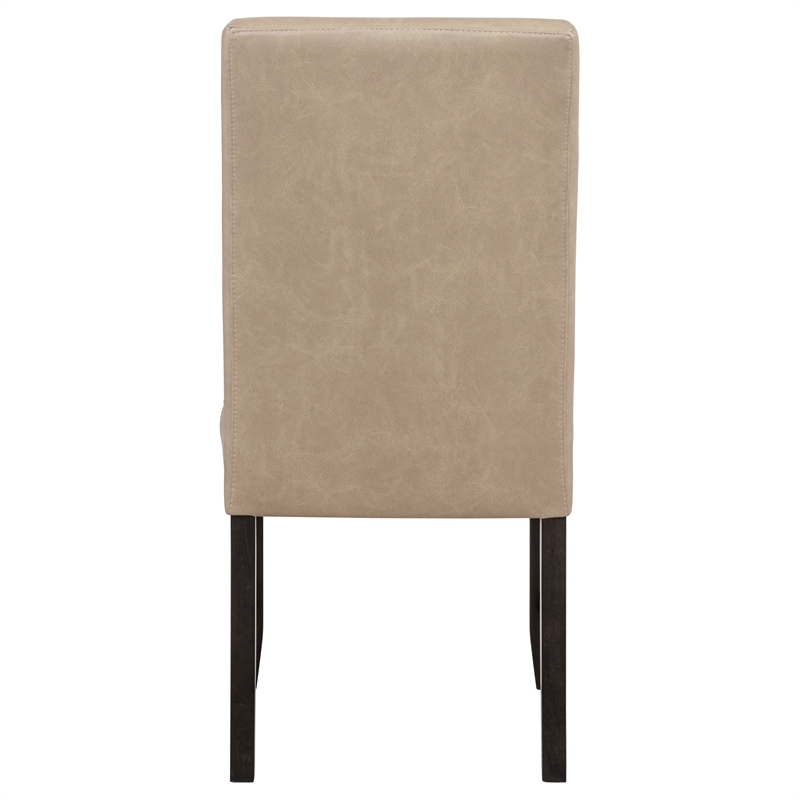 Pemberly Row 19'' Faux Leather Upholstered Dining Side Chair in Tan