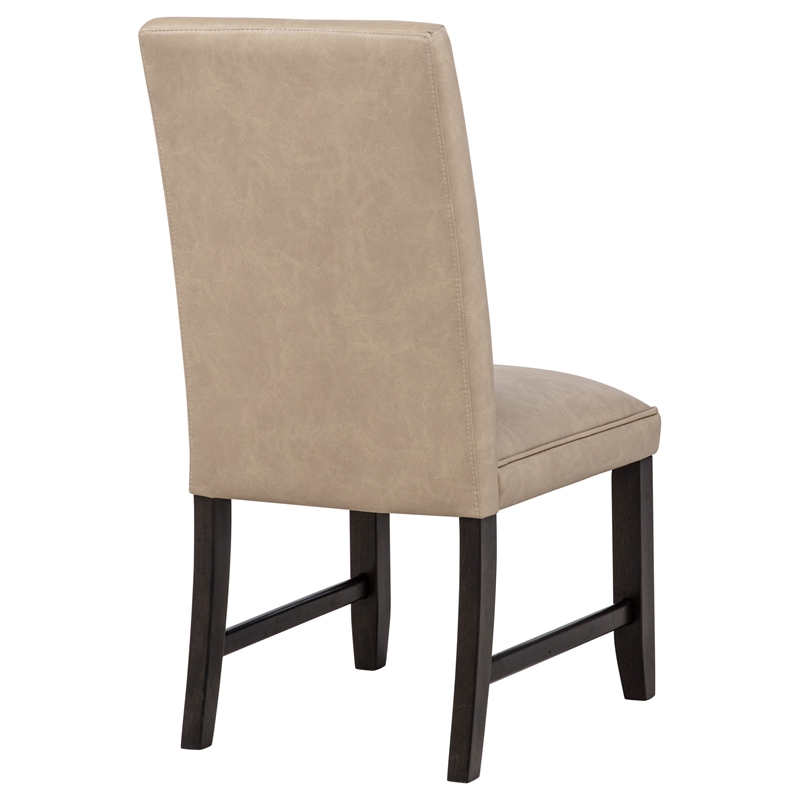 Pemberly Row 19'' Faux Leather Upholstered Dining Side Chair in Tan