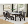 Pemberly Row 7-Piece Wood and Faux Leather Dining Set in Gray/Coffee Bean
