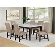 Pemberly Row 7-Piece Wood and Faux Leather Dining Set in Tan/Coffee Bean