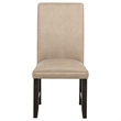 Pemberly Row 7-Piece Wood and Faux Leather Dining Set in Tan/Coffee Bean