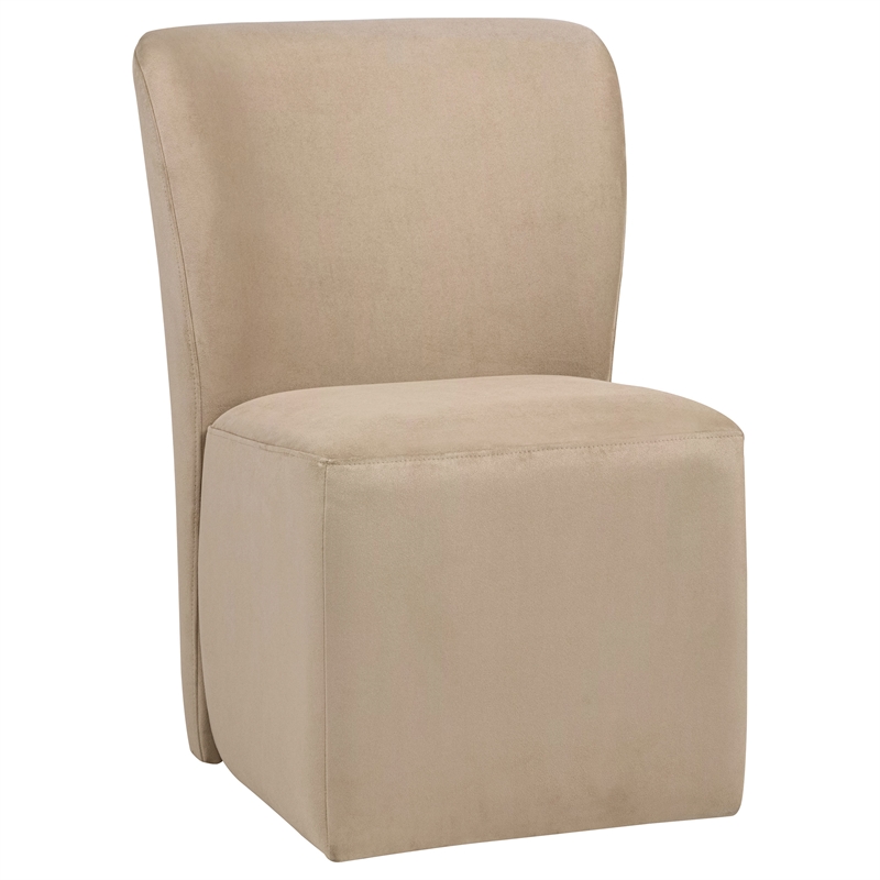 Pemberly Row 19.75'' Fabric Upholstered Dining Side Chair in Tan