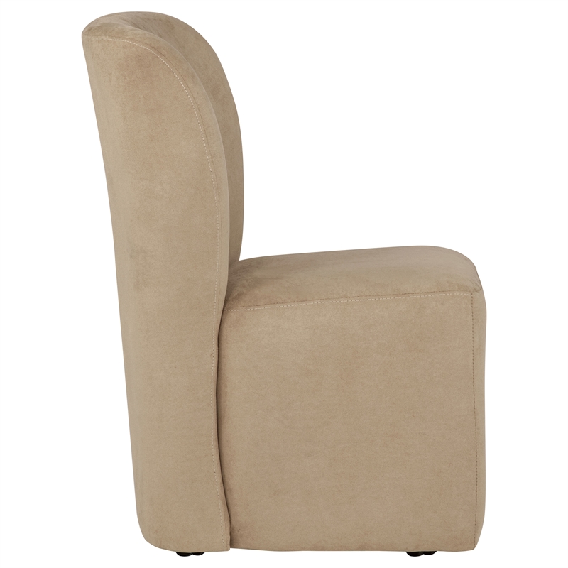Pemberly Row 19.75'' Fabric Upholstered Dining Side Chair in Tan