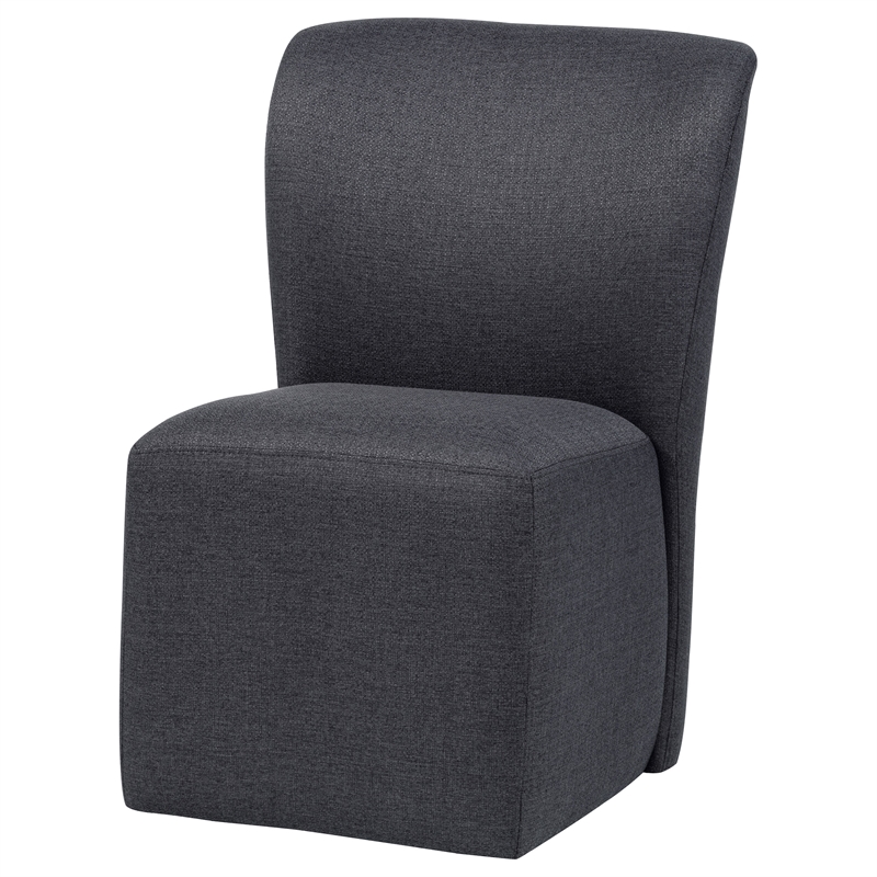 Pemberly Row 19.75'' Fabric Upholstered Dining Side Chair in Charcoal