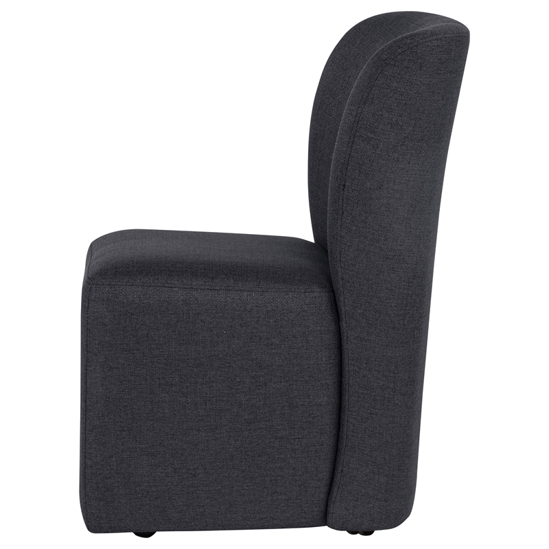 Pemberly Row 19.75'' Fabric Upholstered Dining Side Chair in Charcoal